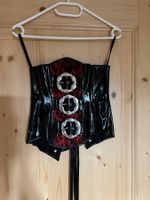 Gothic Unterbrus - Corsage schwarz-rot Gr. XS/S - 230333