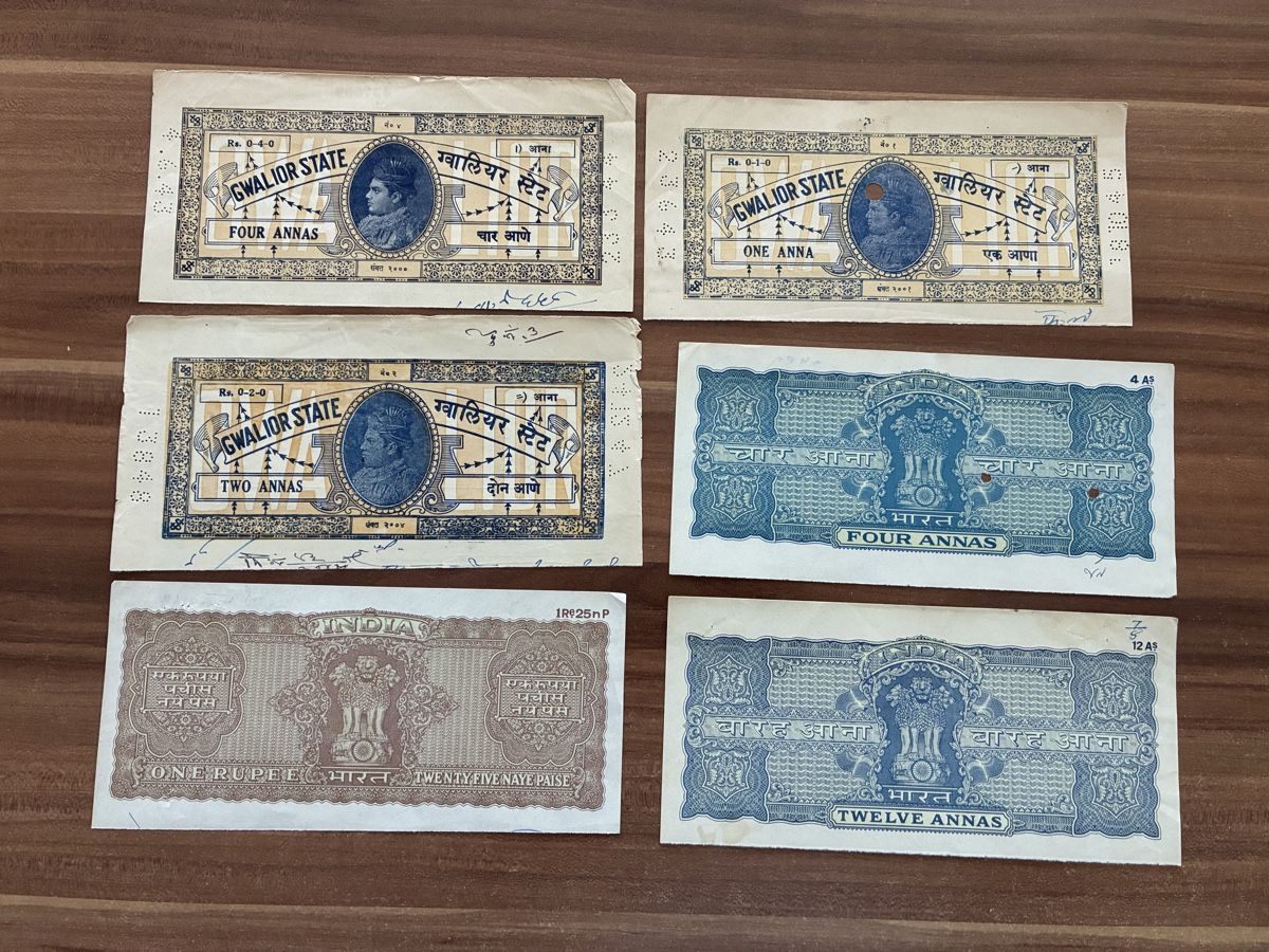 Banconote: 6 verschiedene Banknoten India – Usato da Dällikon venduto da Woldbanknoten