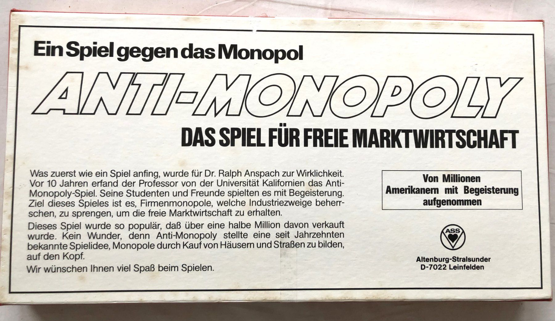 Giochi: ANTI-MONOPOLY - ASS - Nr.2145/2 – Nuovo (secondo la descrizione) da Schaffhausen venduto da durruti 6