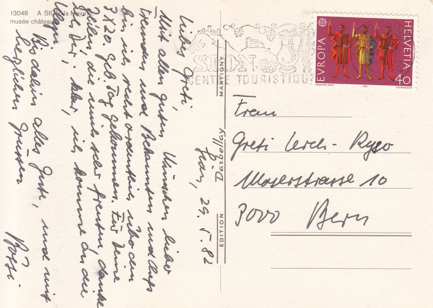 Ansichtskarten: Sion 1982 – Gebraucht aus Bürglen TG von StampGraf 1