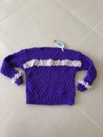 Handmade Pullover lila Grösse 104-110 neu
