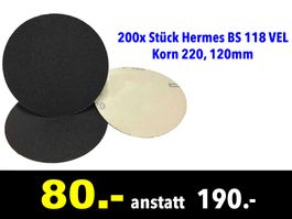 🔴  Scheifpapier HERMES 200x Stück BS 118 VEL Korn 220 /494B