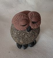Eule Figur Naturstein Handgemacht siehe Foto 
