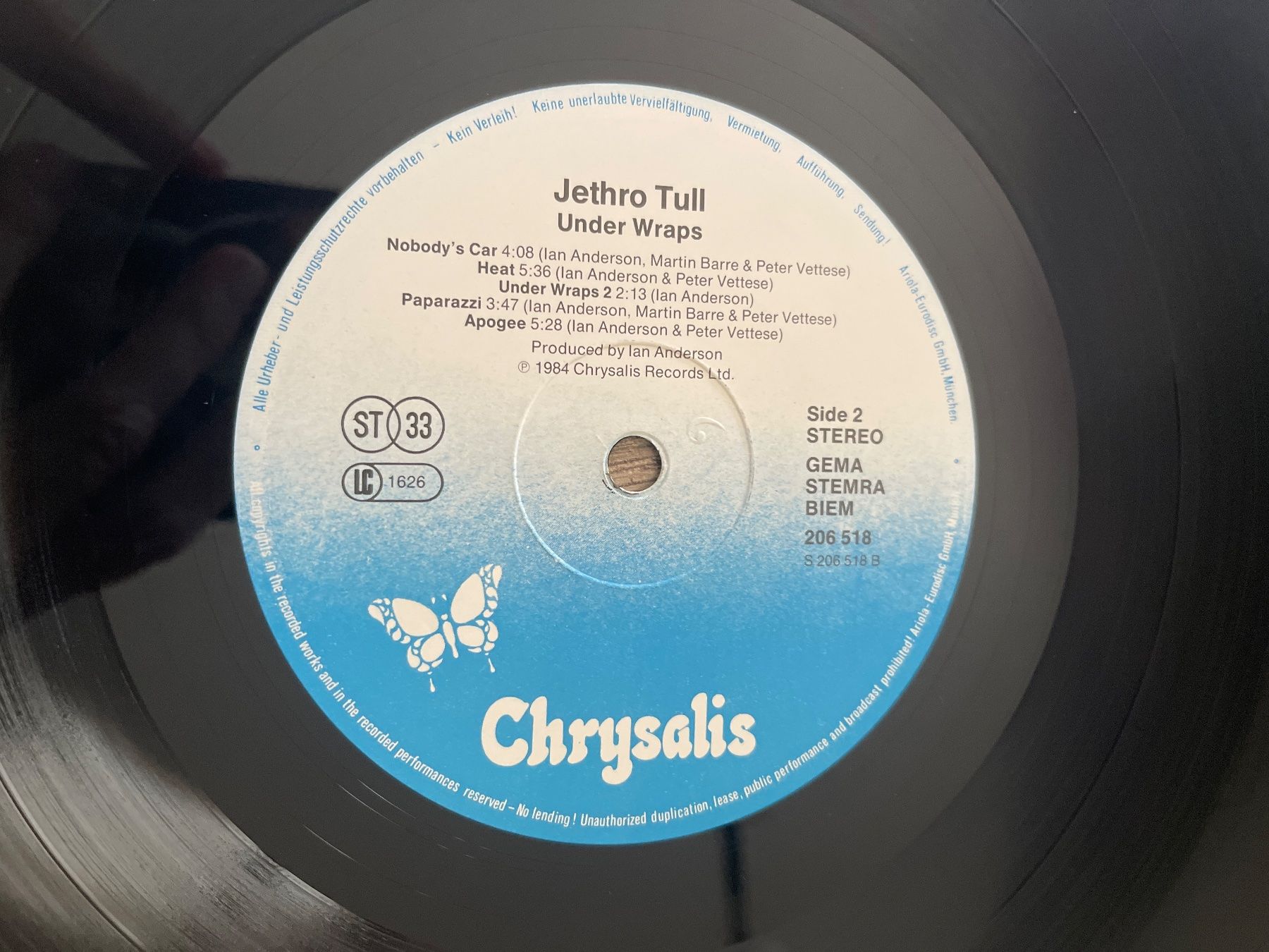 Dischi in vinile: A689/Jethro Tull Under Wraps – Usato da Frutigen venduto da Philippe_jsp 2