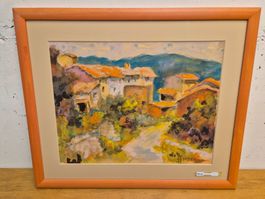 Village provençale à l'aquarelle par André Bonnamour