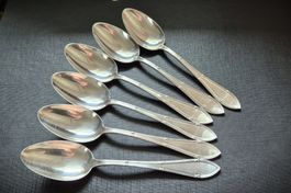 6 Kaffeelöffeli JEZLER (Silber 800) Kreuzband