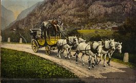 Schweizer Gebirgspost, Postkutsche, Pferdepost, Parpan, 1914