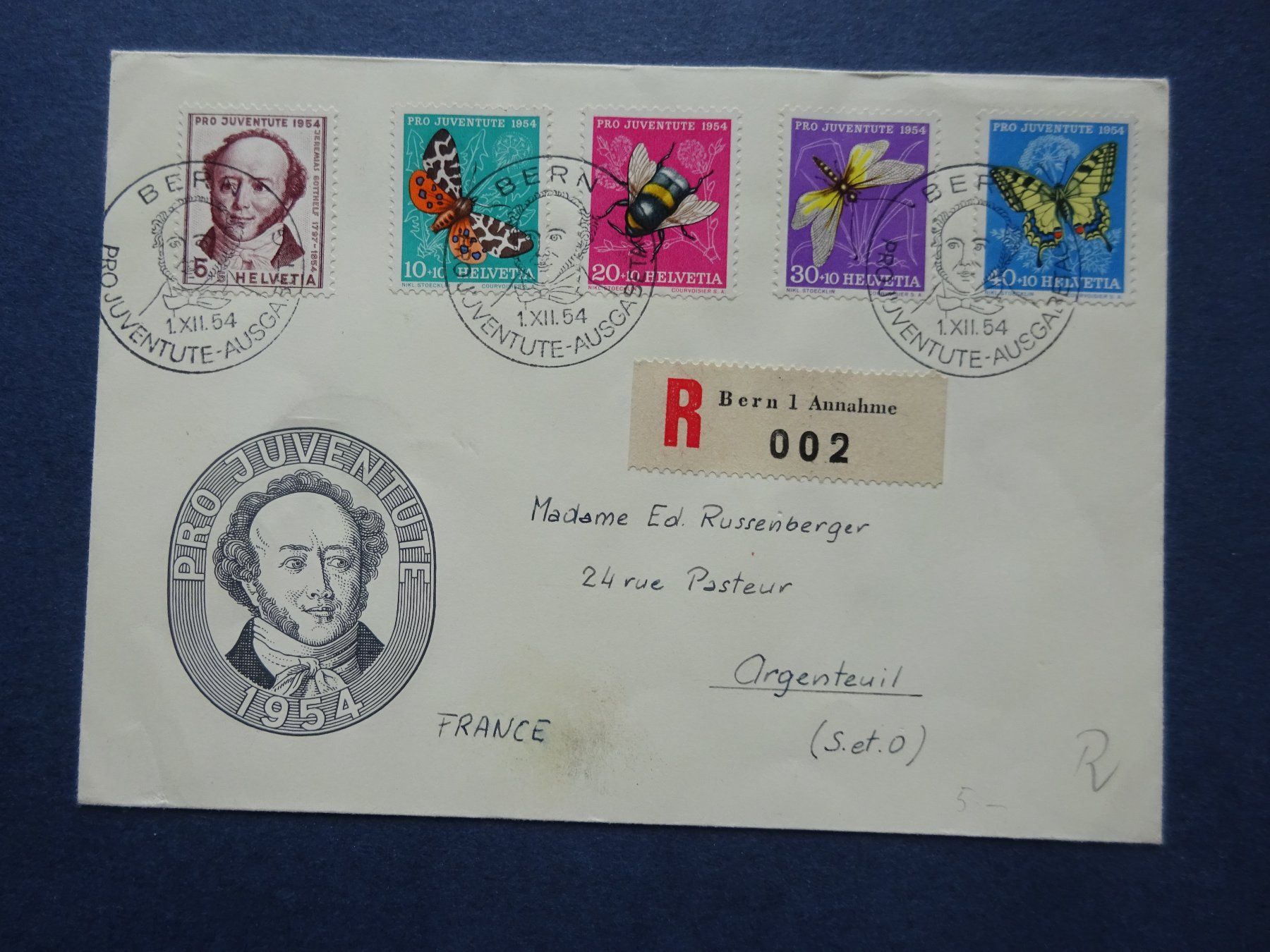 Tutti i francobolli: 1954 Pro Juventute FDC – Usato da Appenzell-Steinegg venduto da adi1975