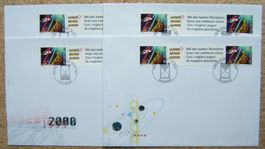 SCHWEIZ 4 FDC MILLENNIUM 1999 / 2000