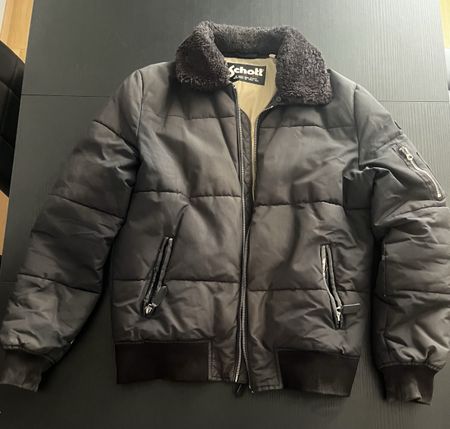 Schott NYC Herren-Bomberjacke Winterjacke schwarz Gr. M