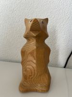 Wooden Fox Coin Bank - vintage UBS Edition !