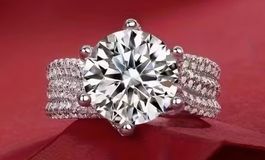 5CT Big Moissanite color D ring SIZE 8, 58mm , 18