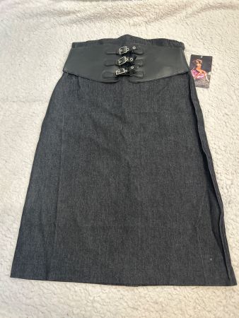 Midirock Rock A Schnitt Figurbetont Jeansrock Gr 38 Neu