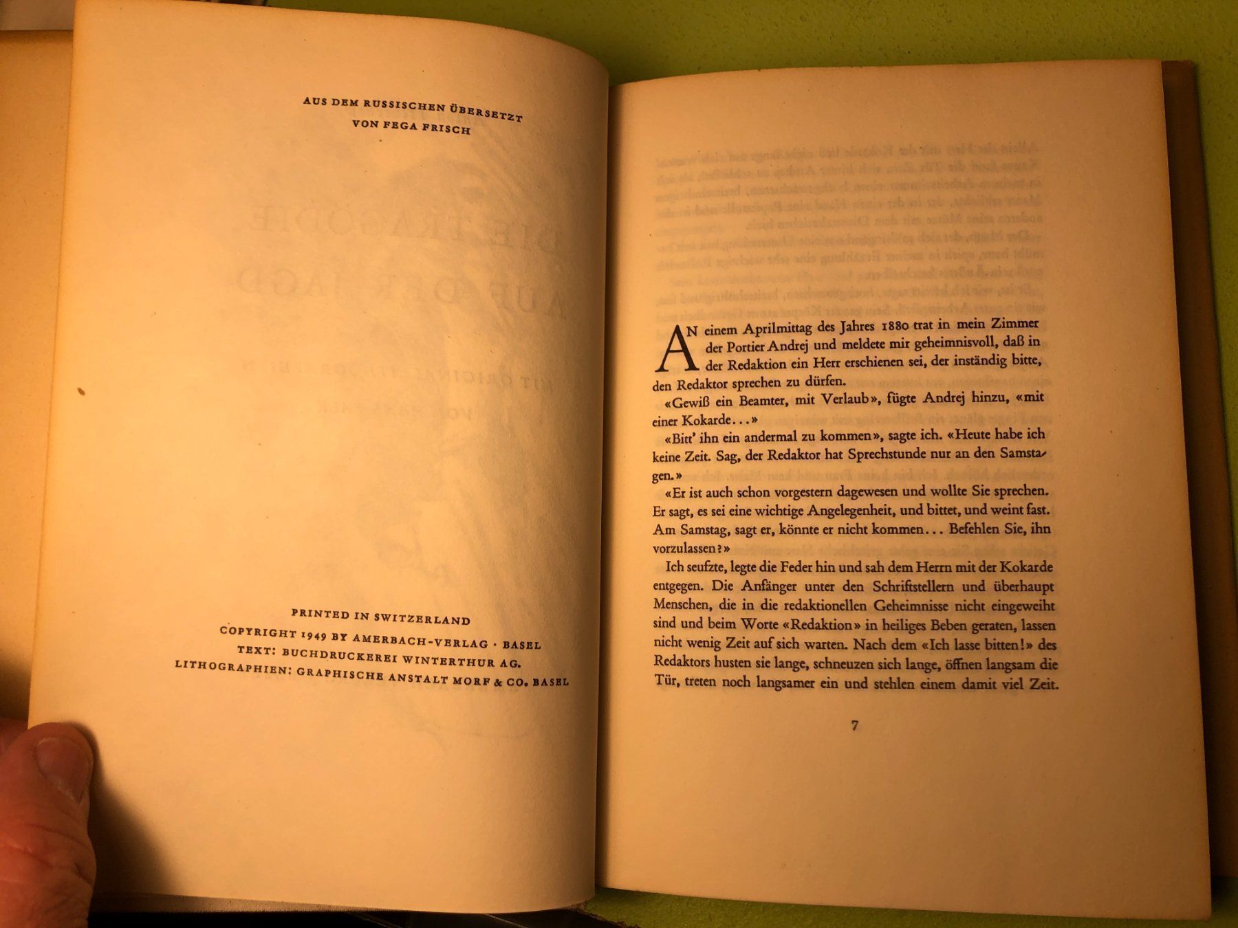 Libri: Anton Tschechow: Die Tragödie auf der Jagd. – Usato da Zürich venduto da allp 3