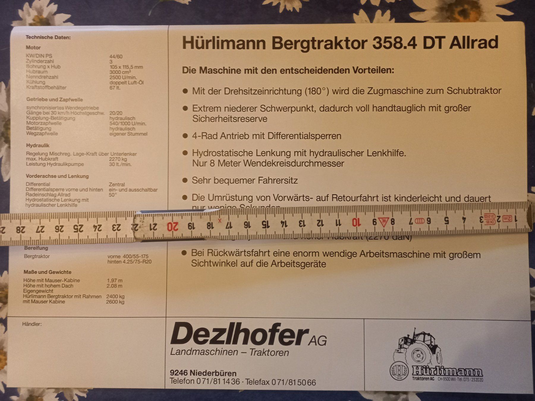 Documenti: Oldtimer Traktor Prospekt Hürlimann H-358.V Bergtraktor DE – Nuovo (secondo la descrizione) da DULLIKEN venduto da Lerchclassicdulliken 1