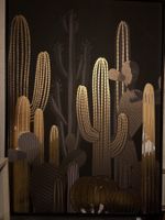 Wandbild Kaktus Motiv schwarz gold