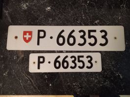 2x Nummernschild PTT Post ausrangiert 66353
