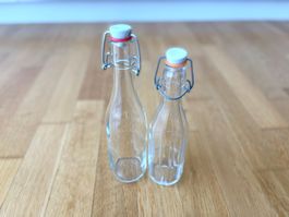 2 Vintage Glasflaschen Bügelflasche Haushalt