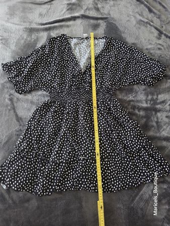 Amisu Damen Kleid Schwarz-Weiss Punkte Grösse 36