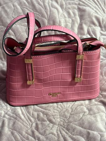 Handtasche Dune London rosa Kroko Optik guter Zustand