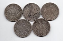 (343) Austria, 5 x 1 Florin, 1860- 1884, ss