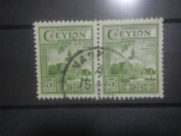 Briefmarken Ceylon 5cent 2er
