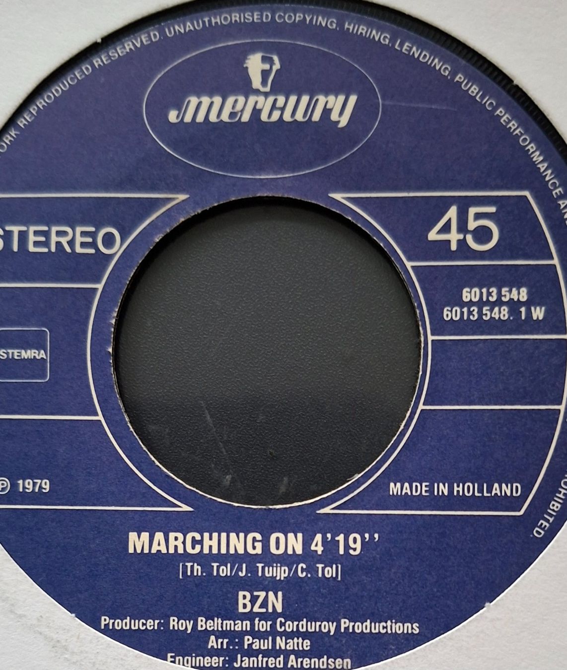 Schallplatten: Vinyl Single BZN - Marching On – Gebraucht aus Langenthal von Modo39