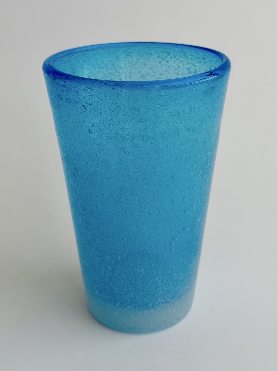 Bicchieri: Verre bleu en verre soufflé bullé. – Usato da Genève venduto da mar_nd6c 5
