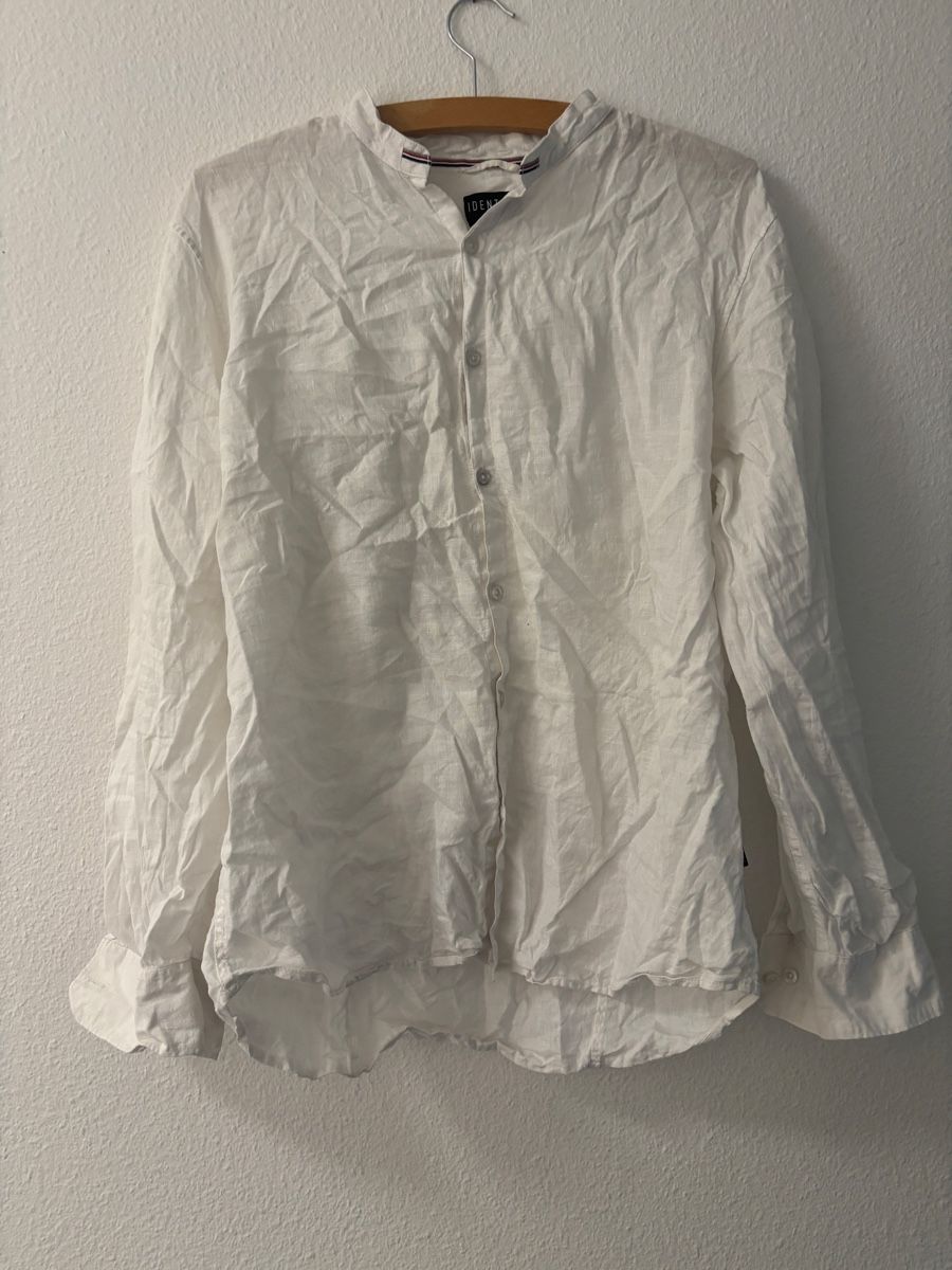Camicie: Weißes Leinenhemd von Identiti im Slim-Fit-Schnitt – Usato da Langenthal venduto da rob_2kqd