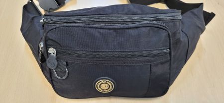 Schwarze Bauchtasche mit 4 Fächern Neu
