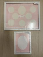 2 jolis cadres photos pour chambre bébé / petite fille blanc