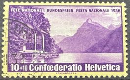 1938 Pro Patria B1z (geriffelt) sauberer Eck-⦿ SBK 75.-