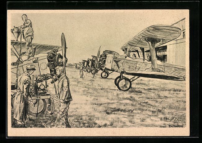 Foto & Poster: Augsburg, Schulflugzeuge beim Einfliegen – Usato da Berlin venduto da bartko-reher