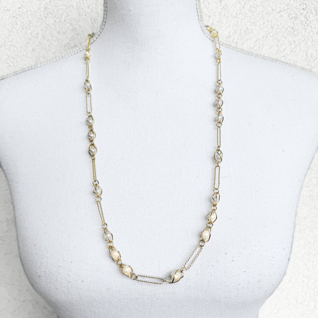 Catenine: Collier Doré avec Perles – Usato da Vevey venduto da secondlifevevey