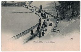 Plaisirs d'hiver - Sortie d'Ecole - Winterfreuden - Schulweg