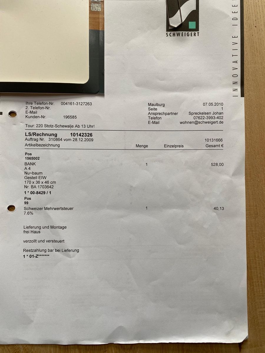 Panchine: Bank Nussbaum – Usato da Binningen venduto da Dodo21 3