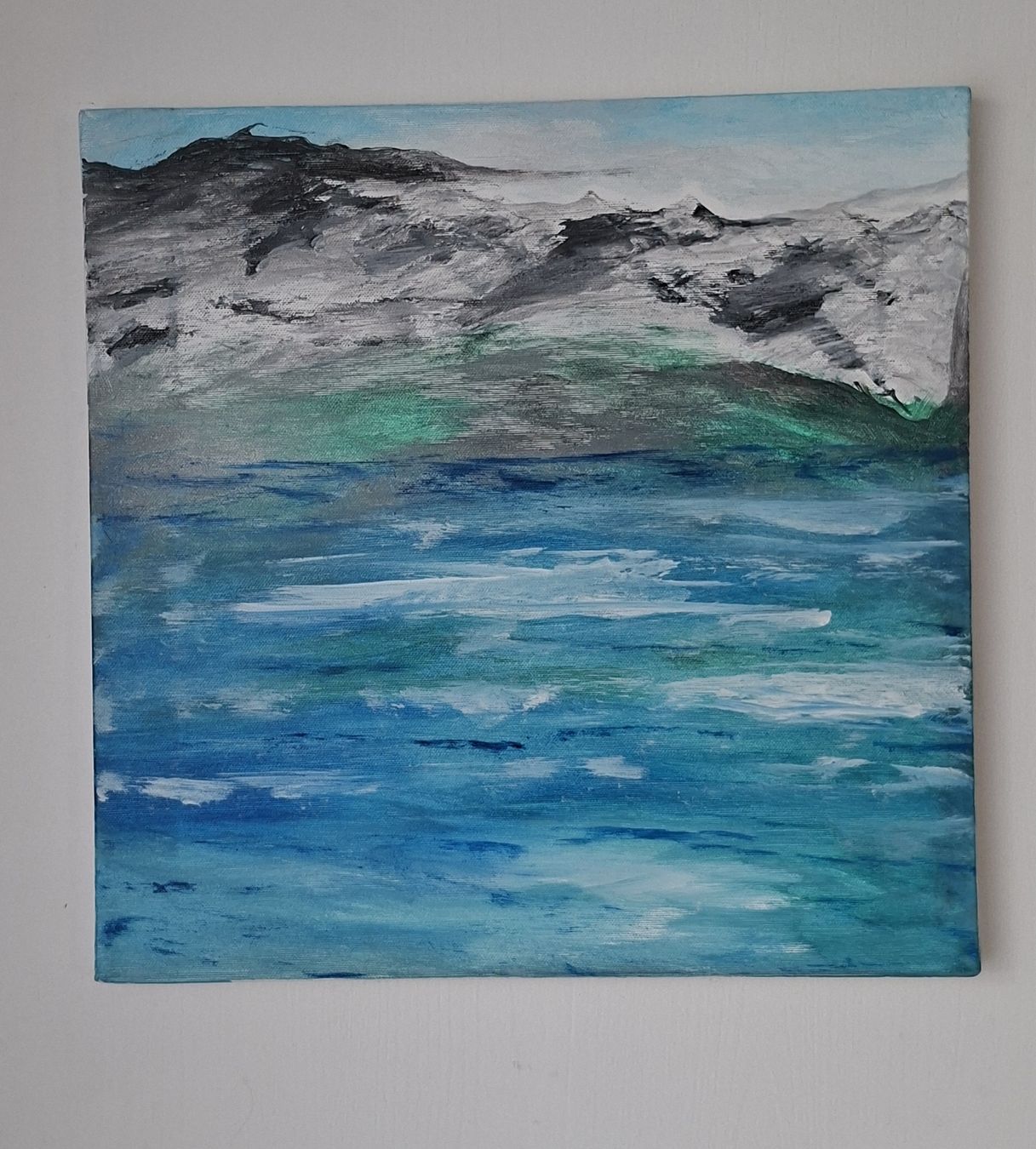 Dipinti: Gemälde " Innehalten " handmade 40×40 – Nuovo (secondo la descrizione) da Riehen venduto da Steinbock1970 1