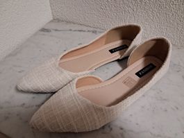 Elegante, weisse Ballerinas, neu, Grösse 39