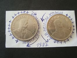 5 Fr 1987 vertiefter fandschrift  2  stk