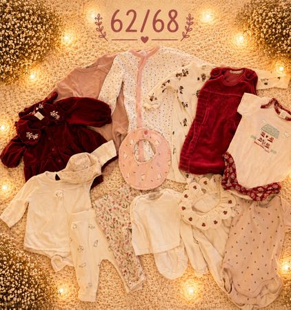 Süsses Babykleider Set, Grösse 62/68 rot, Top Zustand!