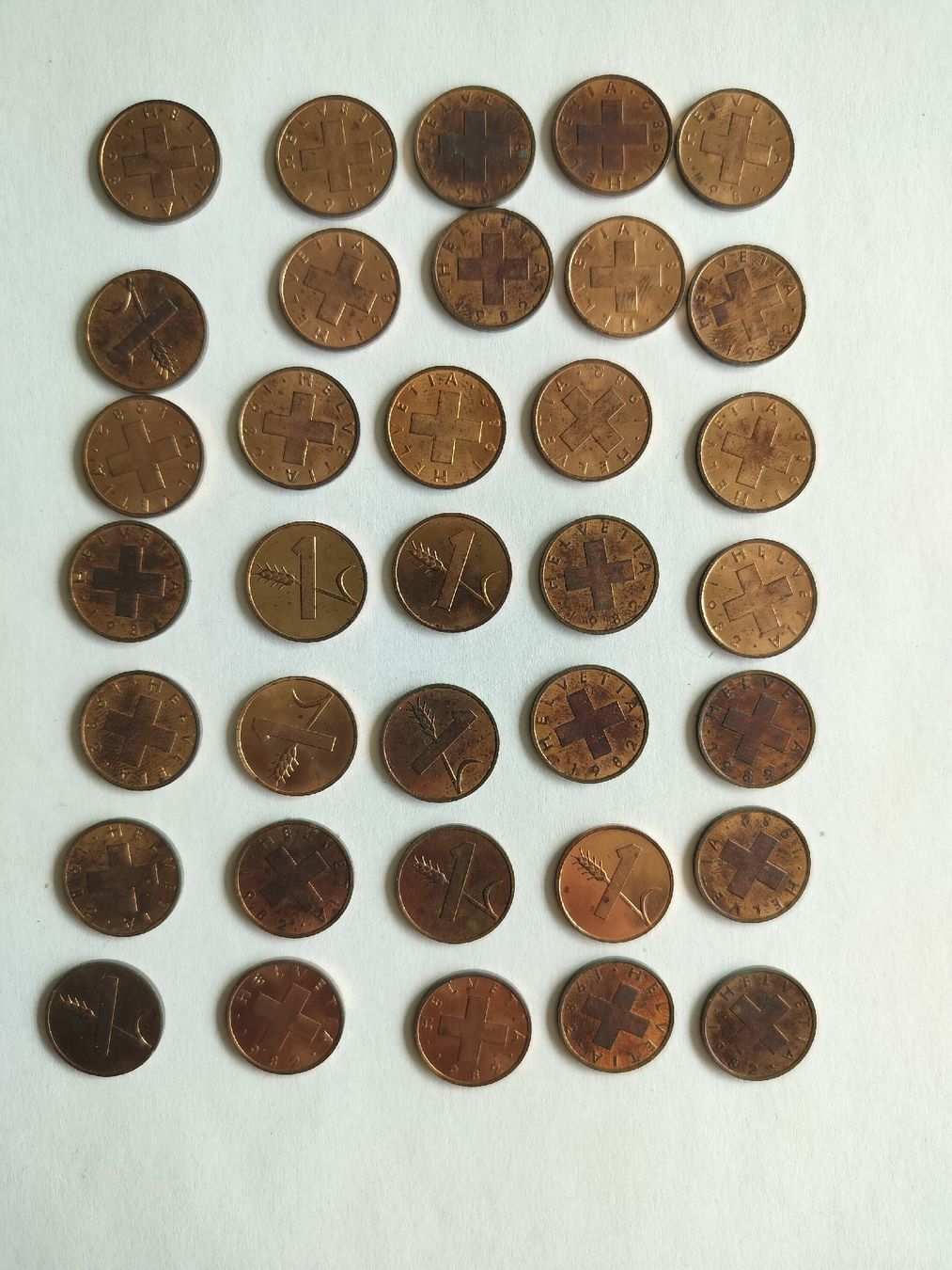 Tutti le monete: 1 Rappen 1982 - 35 Stk – Usato da Bern venduto da moppl_