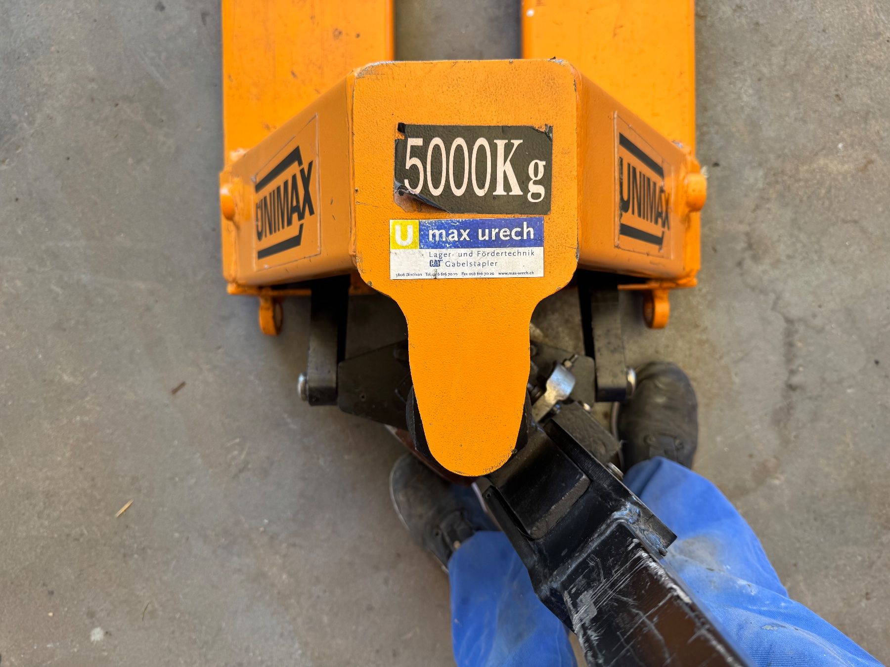 Carrelli elevatori e a forche: Unimax Gabelhubwagen, 5000kg – Usato da Tegerfelden venduto da MuehlebachFormenAG 1