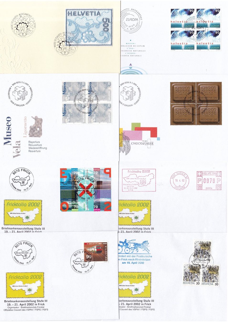 Tutti i francobolli: 56 Stk. CH FDCs 2000er Jahre – Usato da Münchwilen AG venduto da Nesar