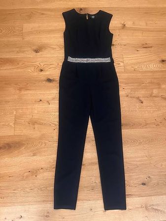 Jumpsuit Iska London schwarz mit Strass Applikation Gr. 38