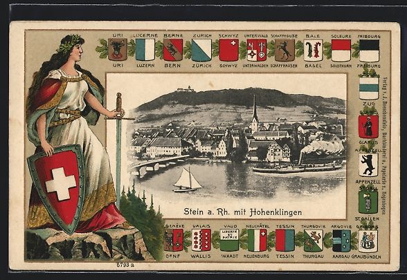 Cartes postales: Passepartout-Lithographie Stein a. Rh.,  – D'occasion à Berlin par bartko-reher
