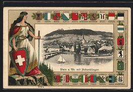 Passepartout-Lithographie Stein a. Rh., 