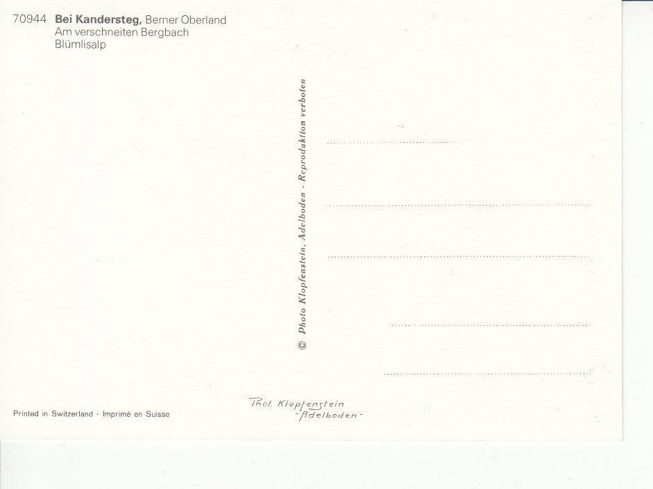 Ansichtskarten: Blümlisalp um 1995 – Gebraucht aus Bürglen TG von StampGraf 1