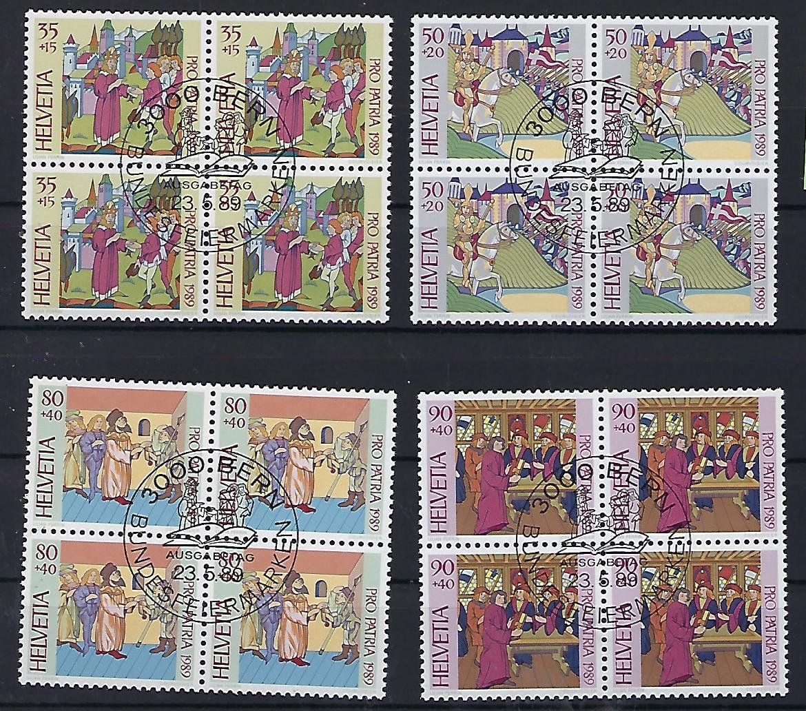 Tutti i francobolli: 1989 Pro Patria Viererblocks ET.   15376 – Usato da Lunden venduto da Animus999