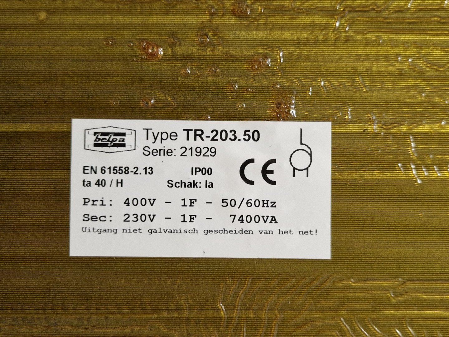 Alimentazione elettrica: Transformator TR-203.50, 7400VA – Usato da Au ZH venduto da myamisumi 2