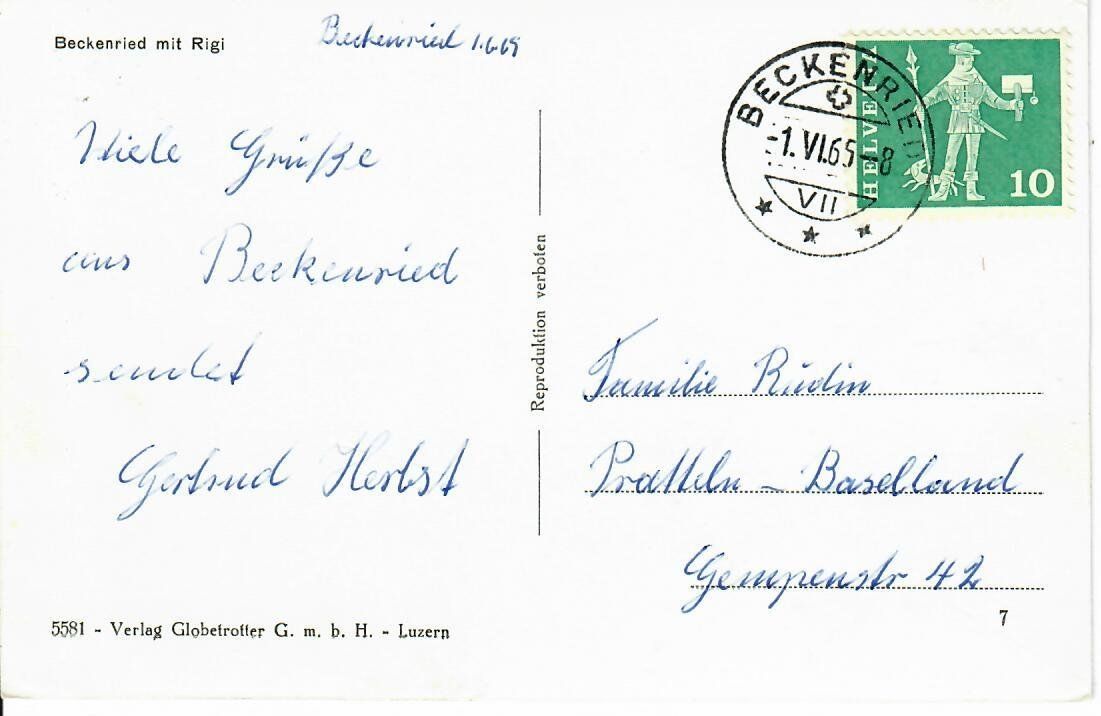 Ansichtskarten: Beckenried – Gebraucht aus Hochdorf von Ziegel-16 1